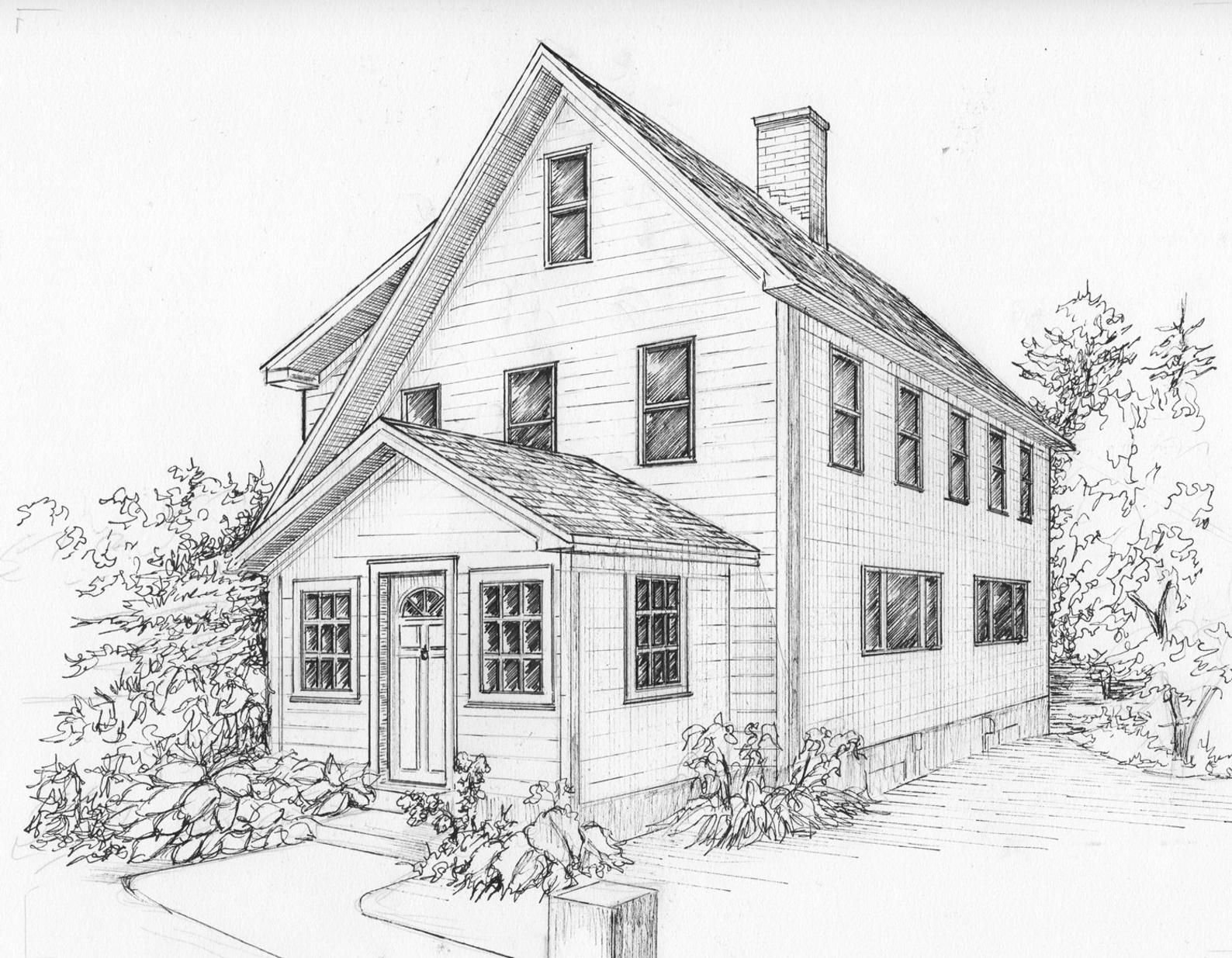 Дома рисовать 4. Дом карандашом. Зарисовки домов карандашом. Дом рисунок карандашом простой. Двухэтажный дом карандашом.