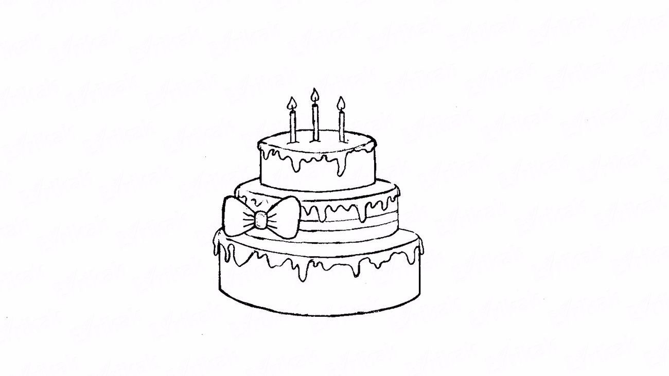 Торт для срисовки карандашом