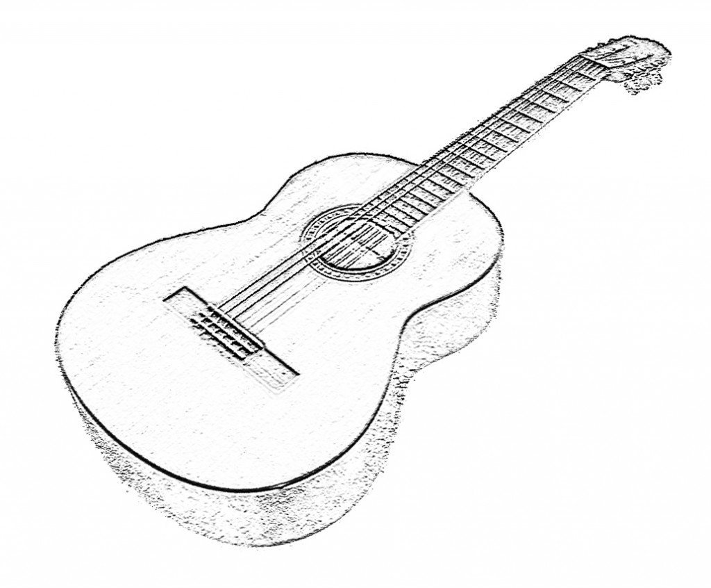 Поэтапное рисование гитары