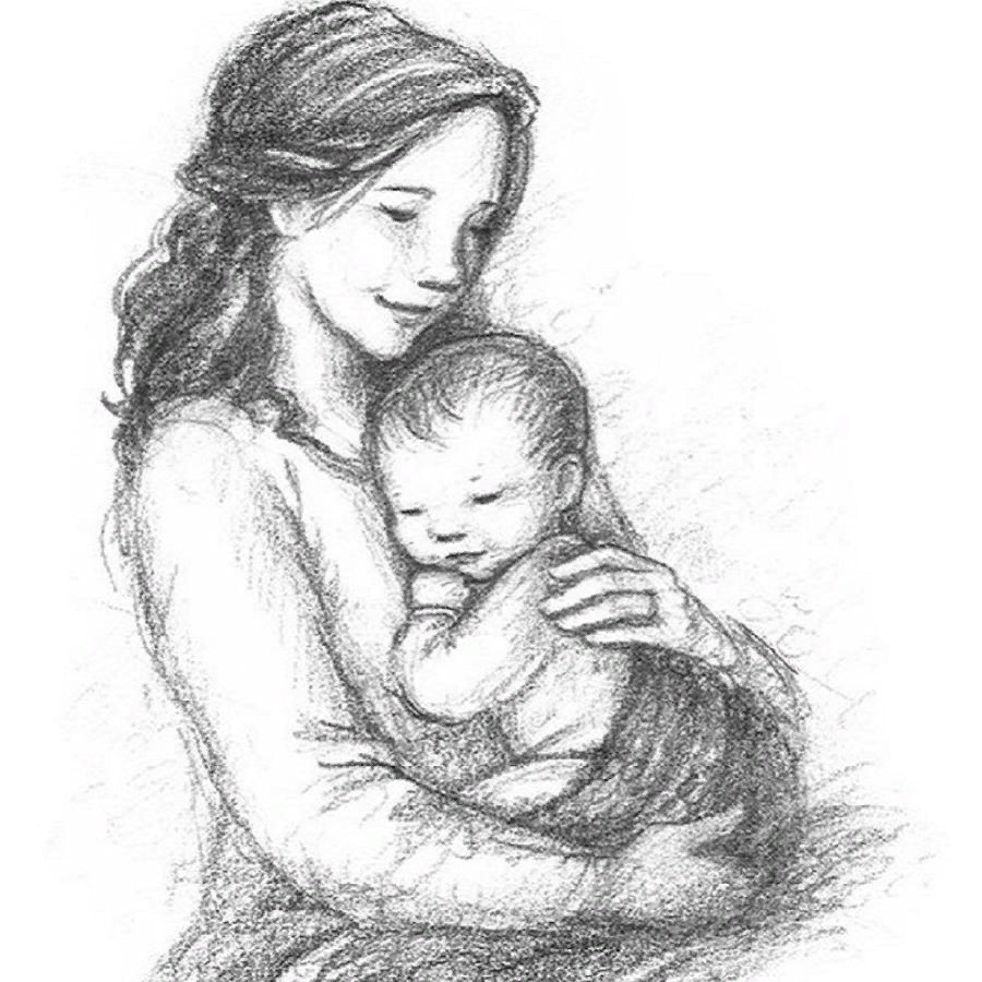 Все что можно мать. Рисунок на день матери карандашом. Рисунок матери и ребенка карандашом. Женщина с ребенком на руках карандашом. Рисунок на день матери карандашом легкие.