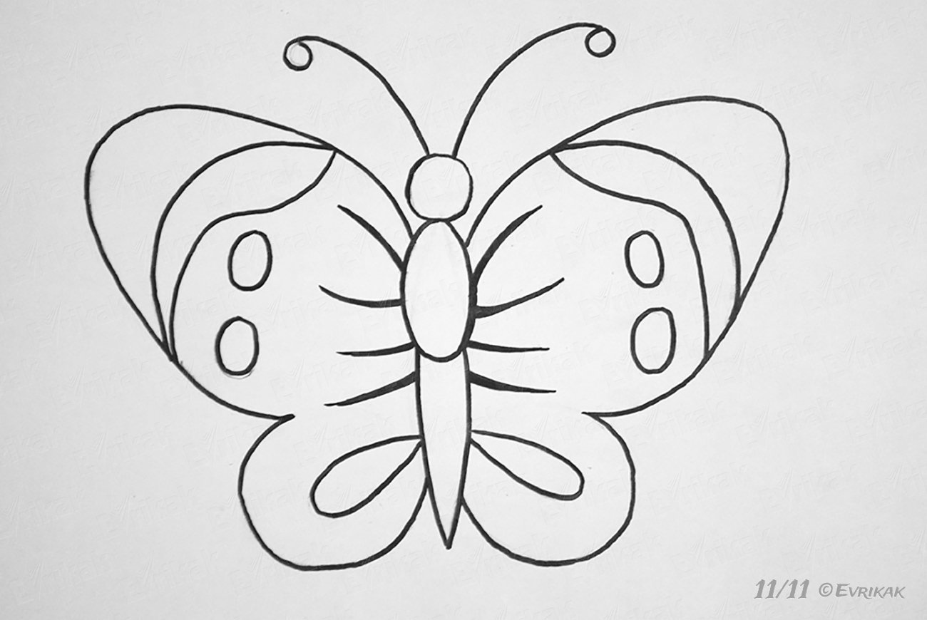 Бабочка рисунок для детей простой для самых маленьких