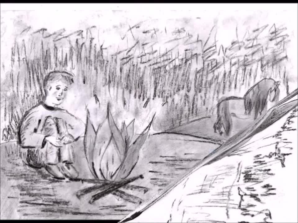 Рисунок к эпизоду васюткино озеро