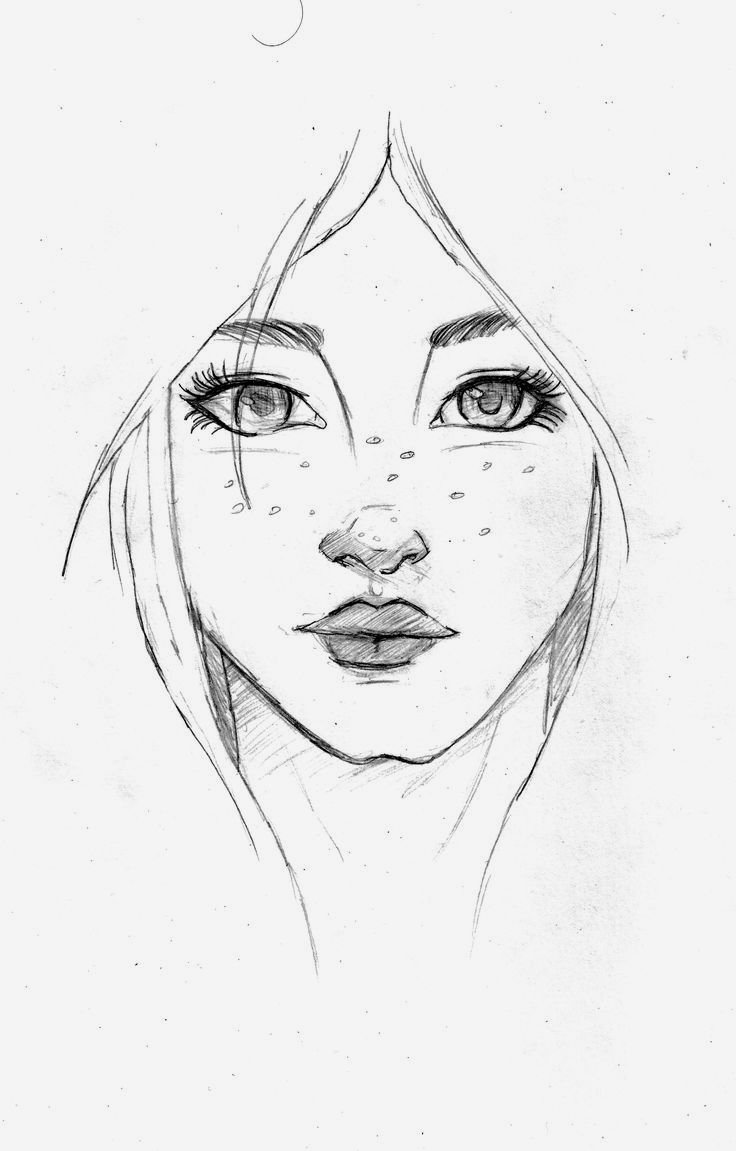 Зарисовка лица девушки