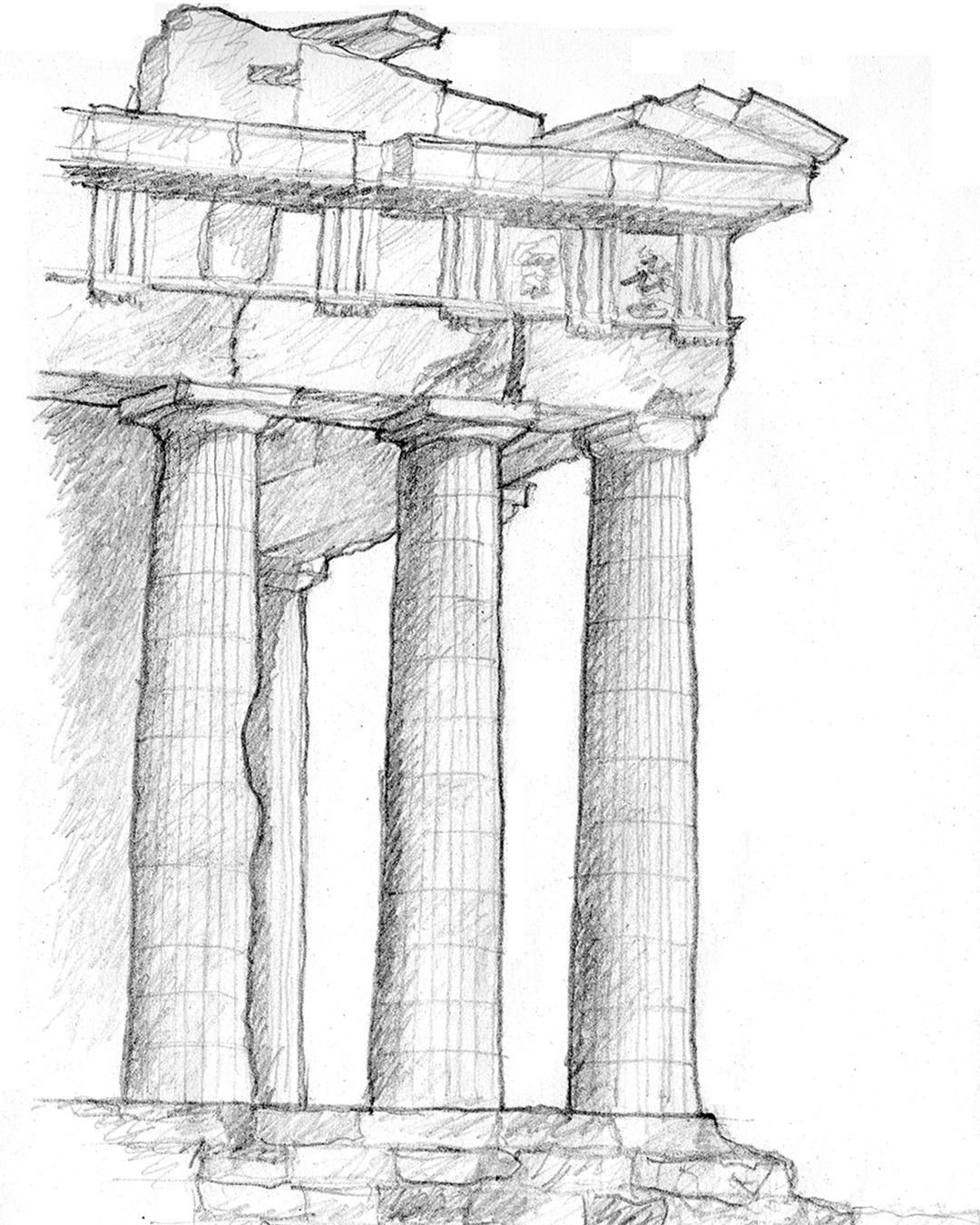 Афинский Акрополь срисовка