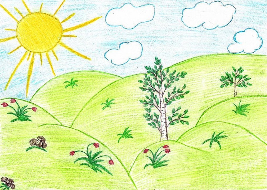 Рисование природы для детей