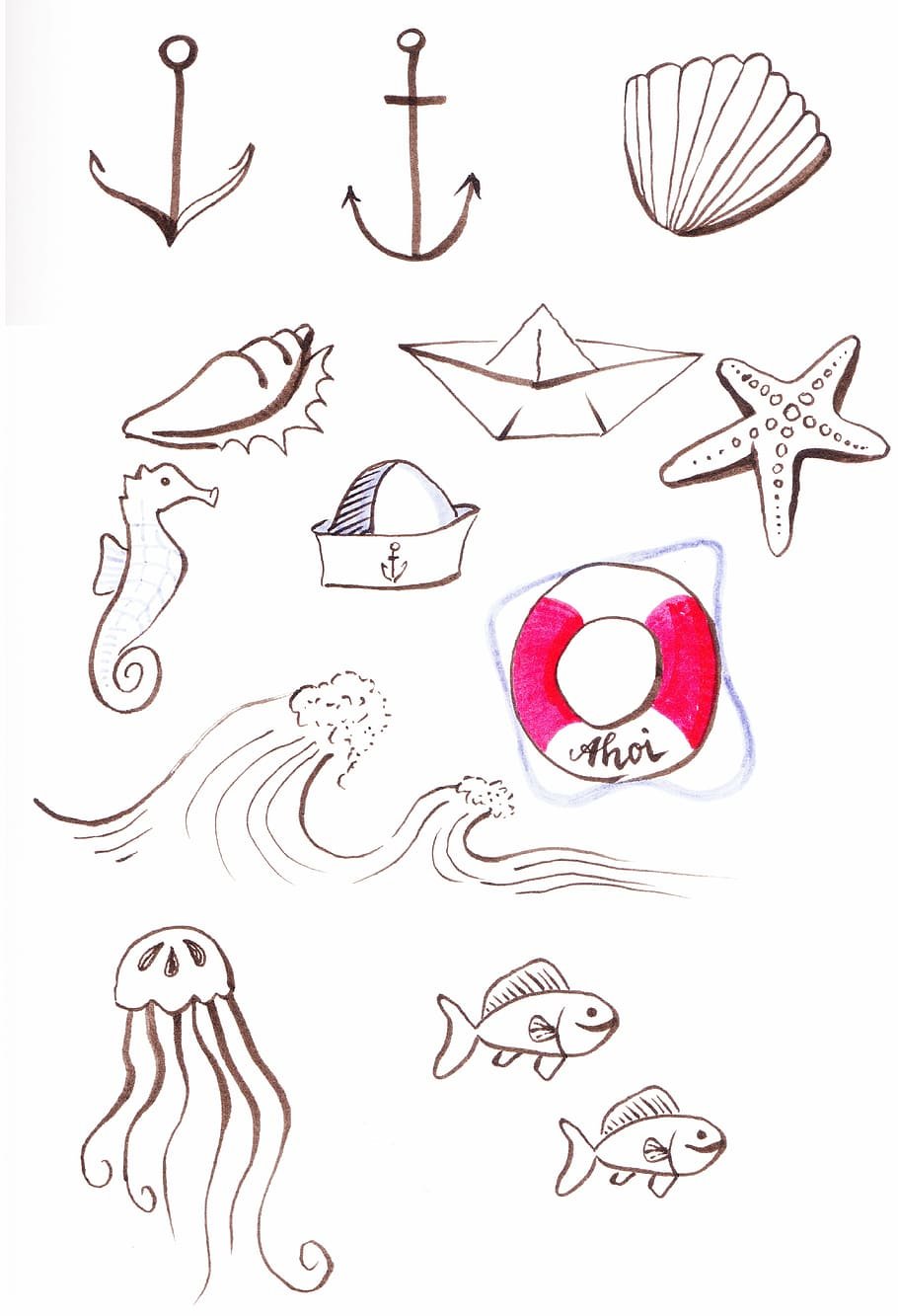Рисунки с морской тематикой лёгкие