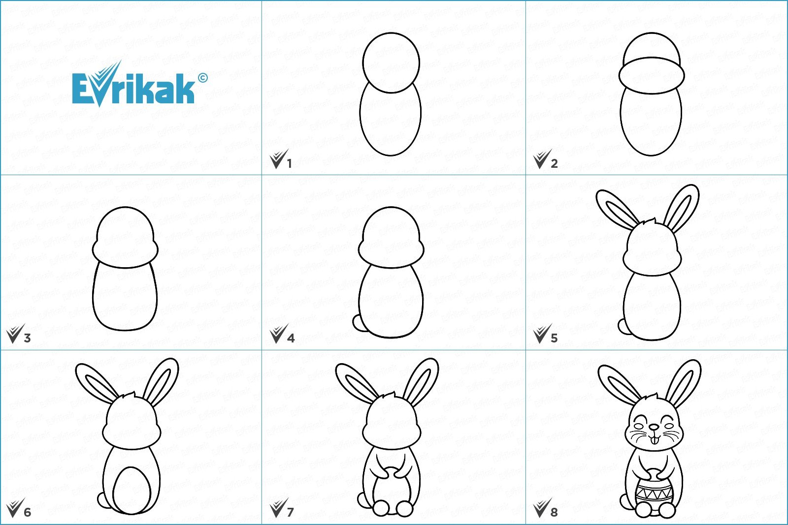 Как нарисовать зайца карандашом поэтапно для детей