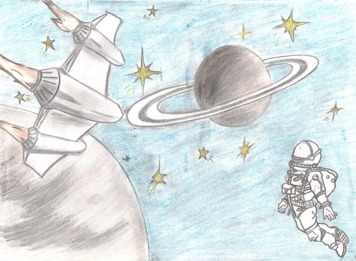 Рисунок на тему космонавтики