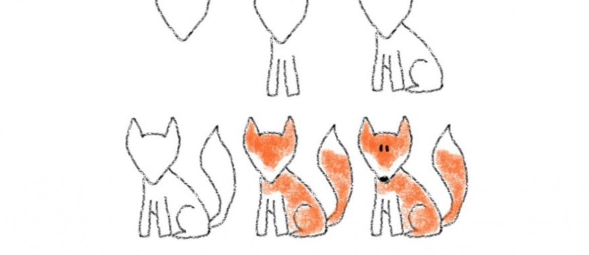 Нарисовать лисичку для детей - 89 фото