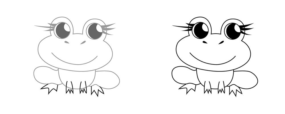 Детский рисунок лягушки карандашом