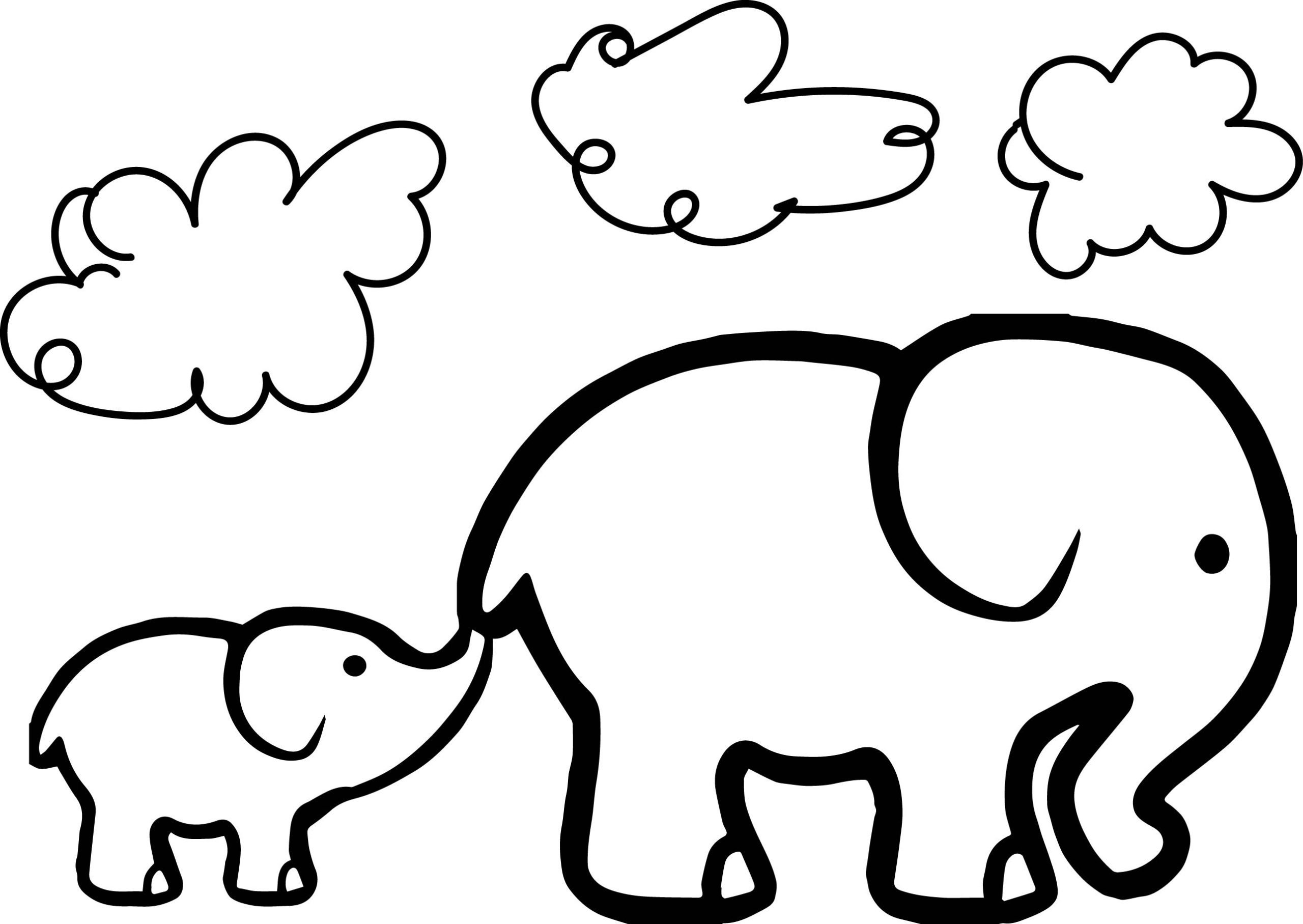 Слоник раскраска для детей