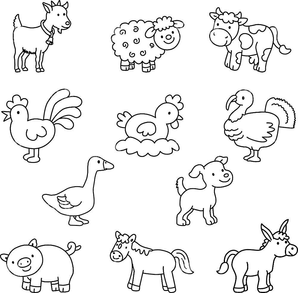 картинки домашних животных для детей распечатать раскраски