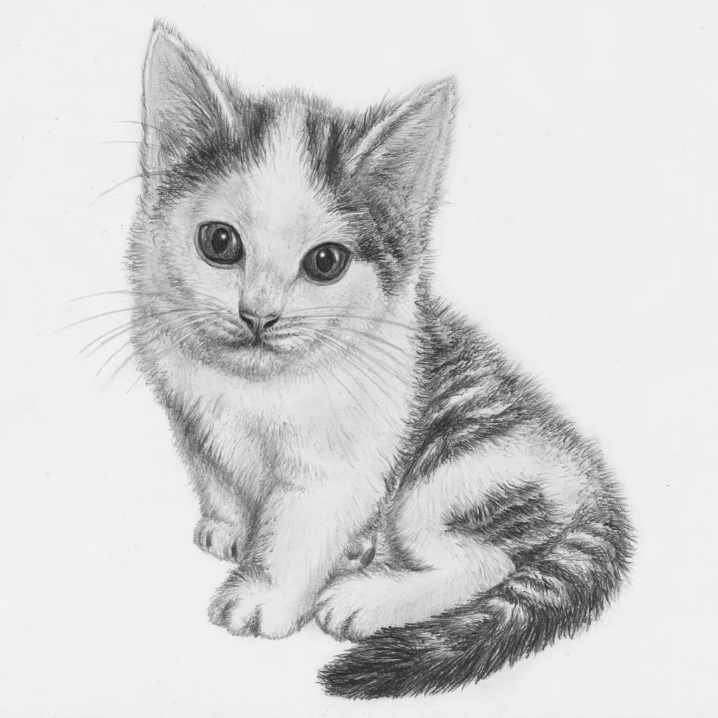 Как рисуют маленького котенка - 81 фото