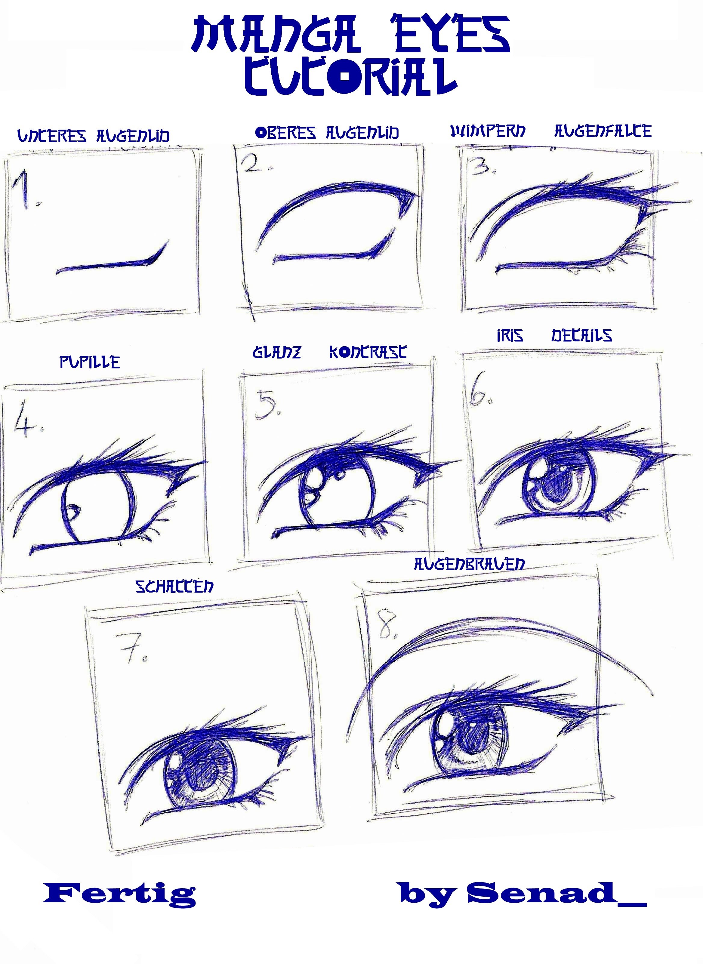 Рисунки глаз аниме поэтапно
