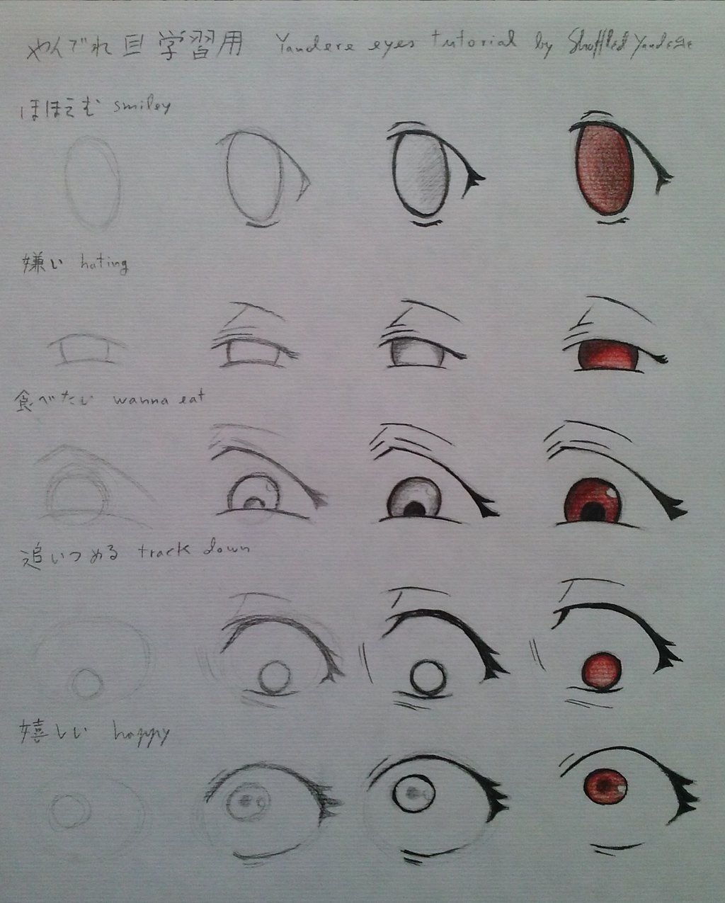 Учёба по нарисованию аниме глаз