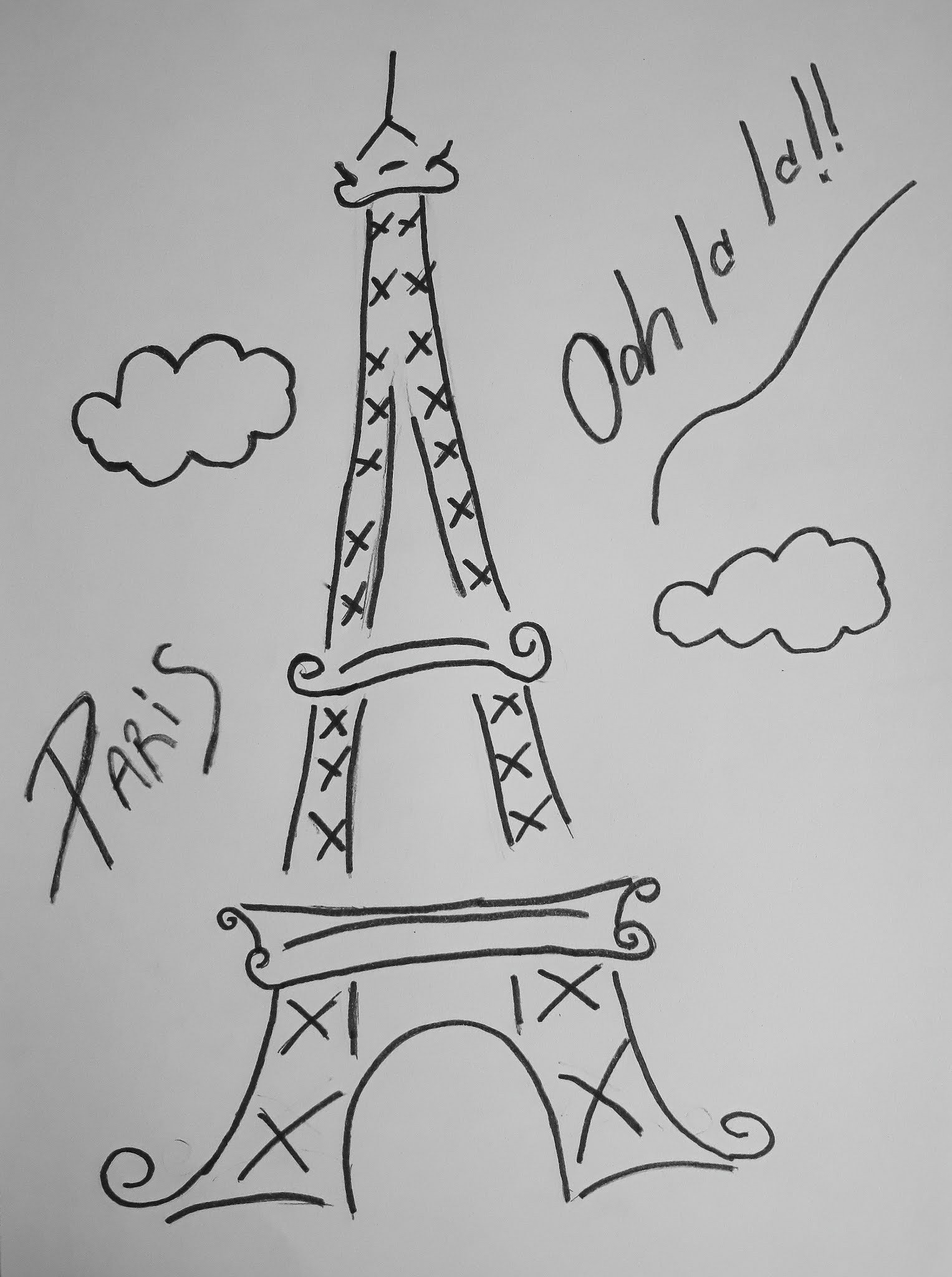 Эйфелева башня рисунок для детей 6 лет
