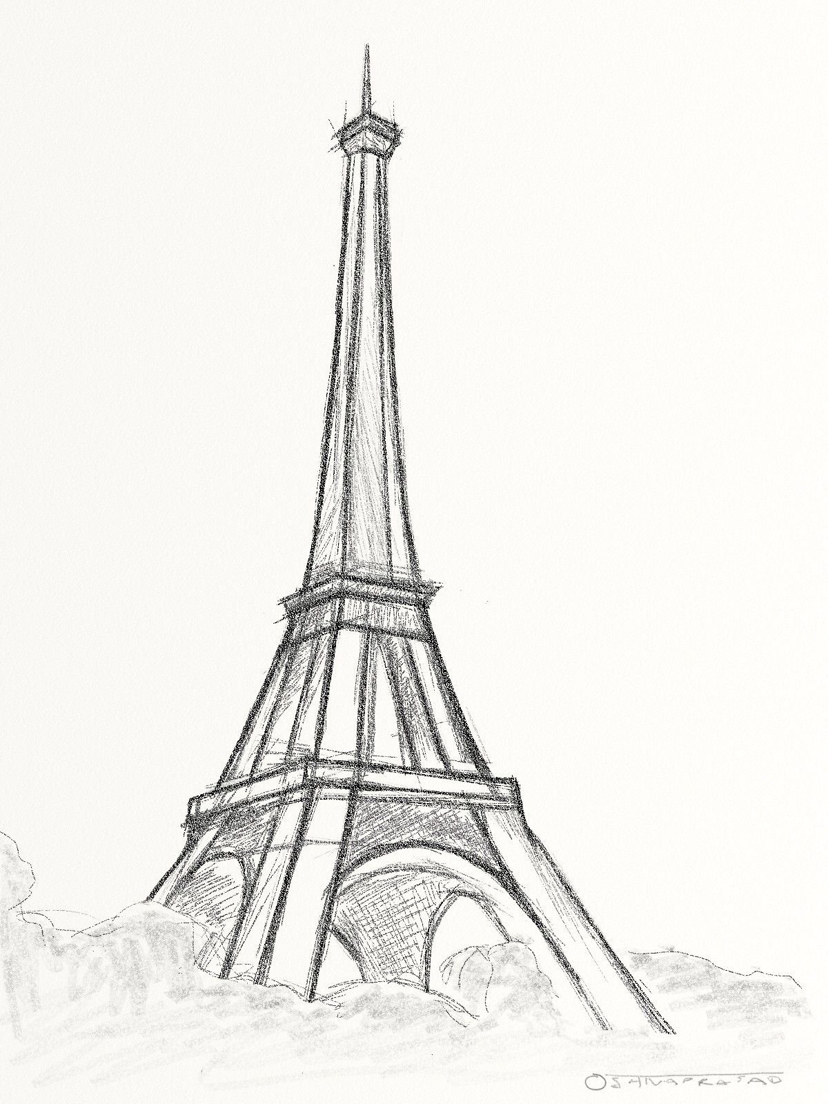 Эльфивая башня рисунок карандашом