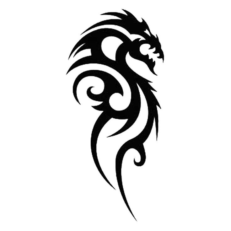 Татуировка дракон эскиз трайбл
