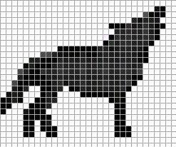 Рисование по клеточкам волк