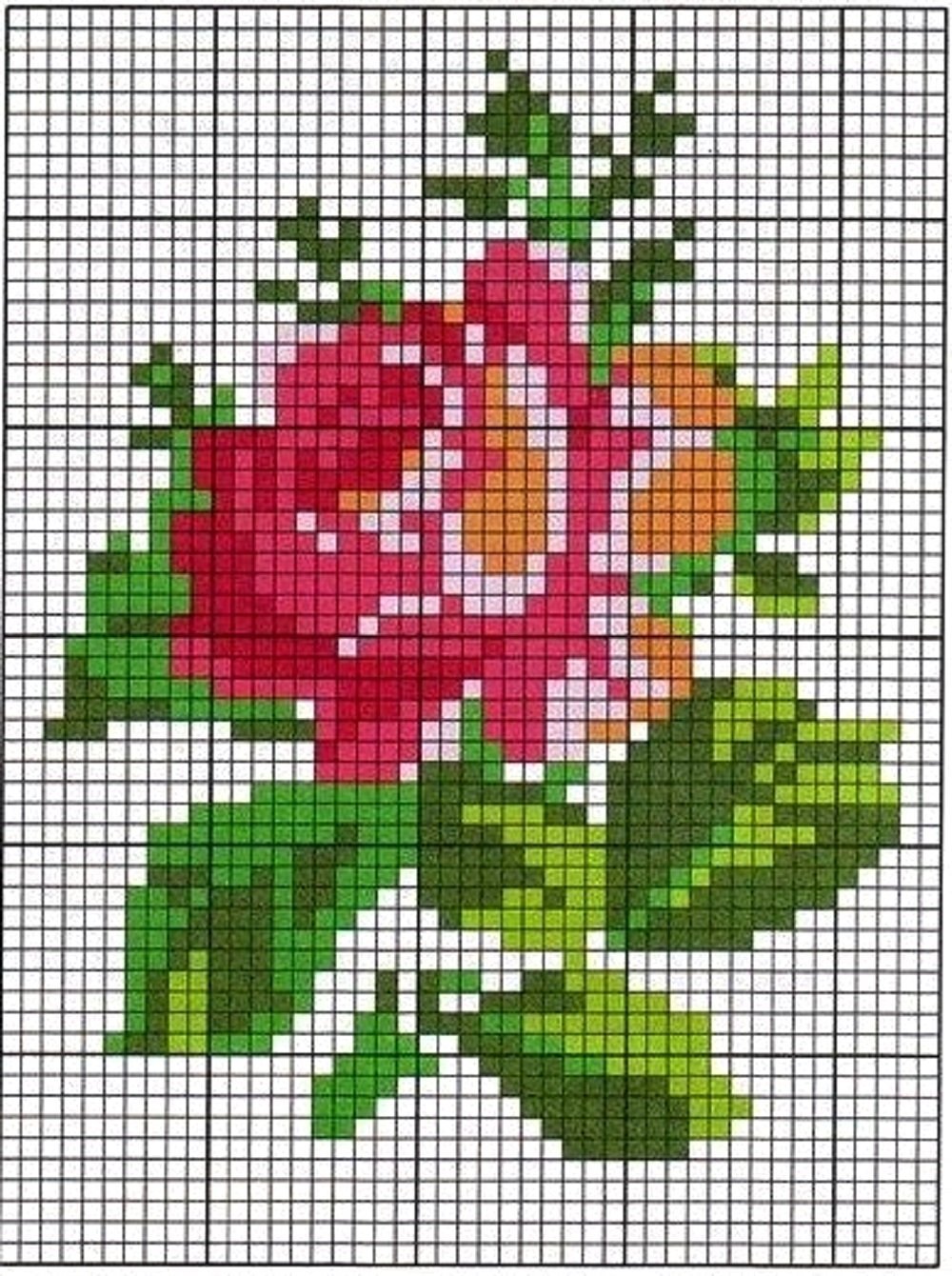 Схемы цветов роз для вышивания