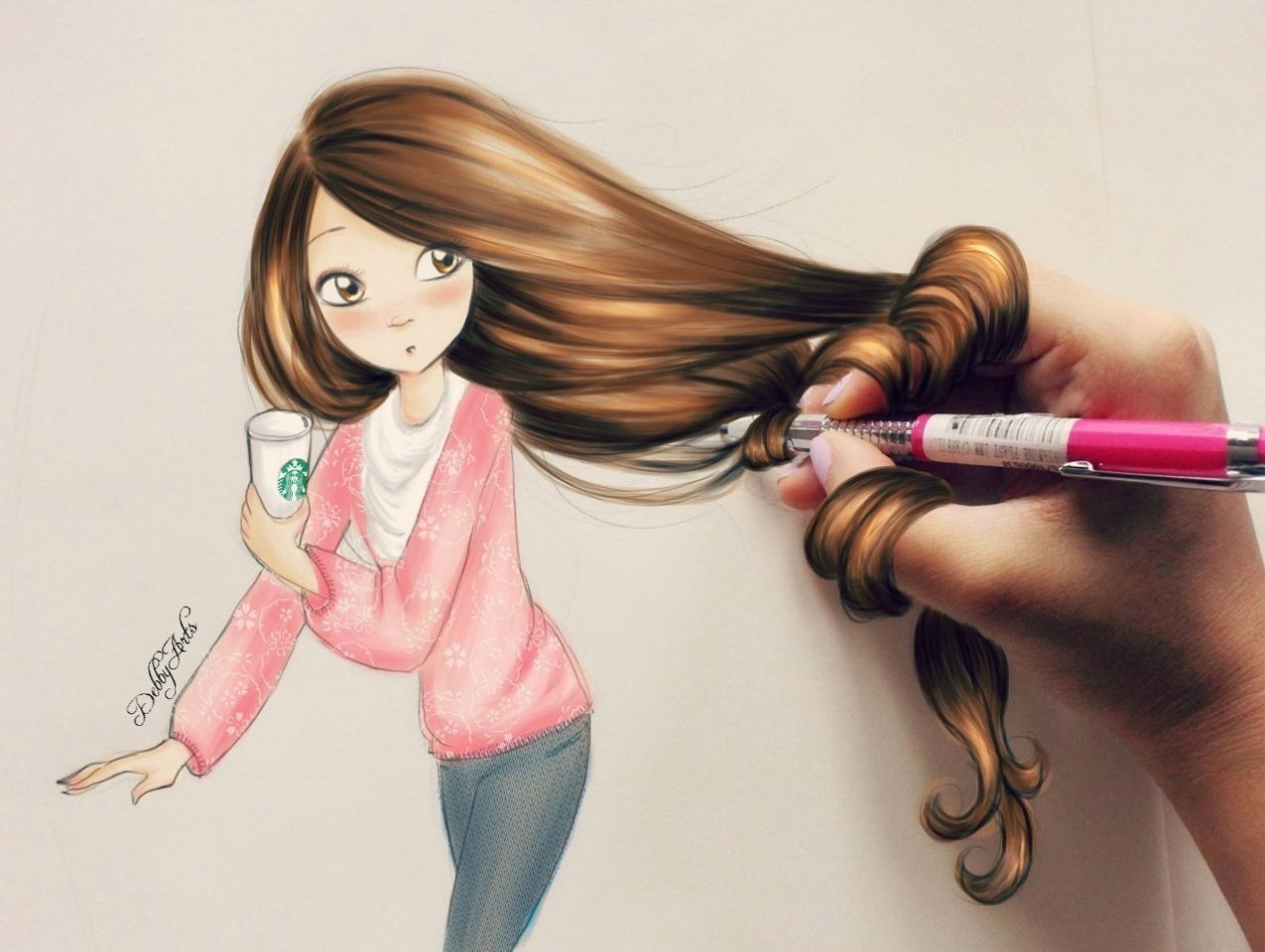 Красивые рисунки для срисовки девушки
