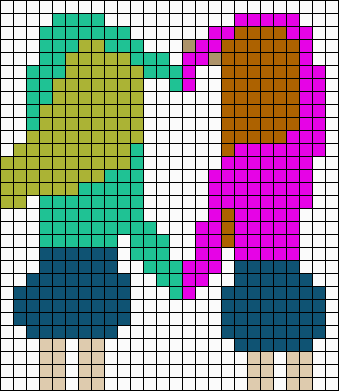 Рисунки по клеточкам для лучшей подруги