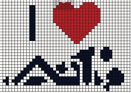 Рисование по клеткам любовь