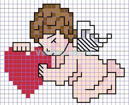 Рисование по клеточкам ангел