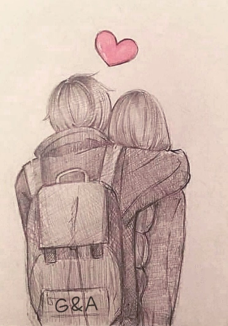 Рисунки карандашом влюбленные пары