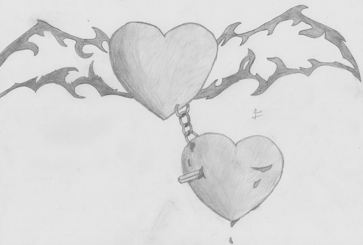 Сердечко рисунок карандашом
