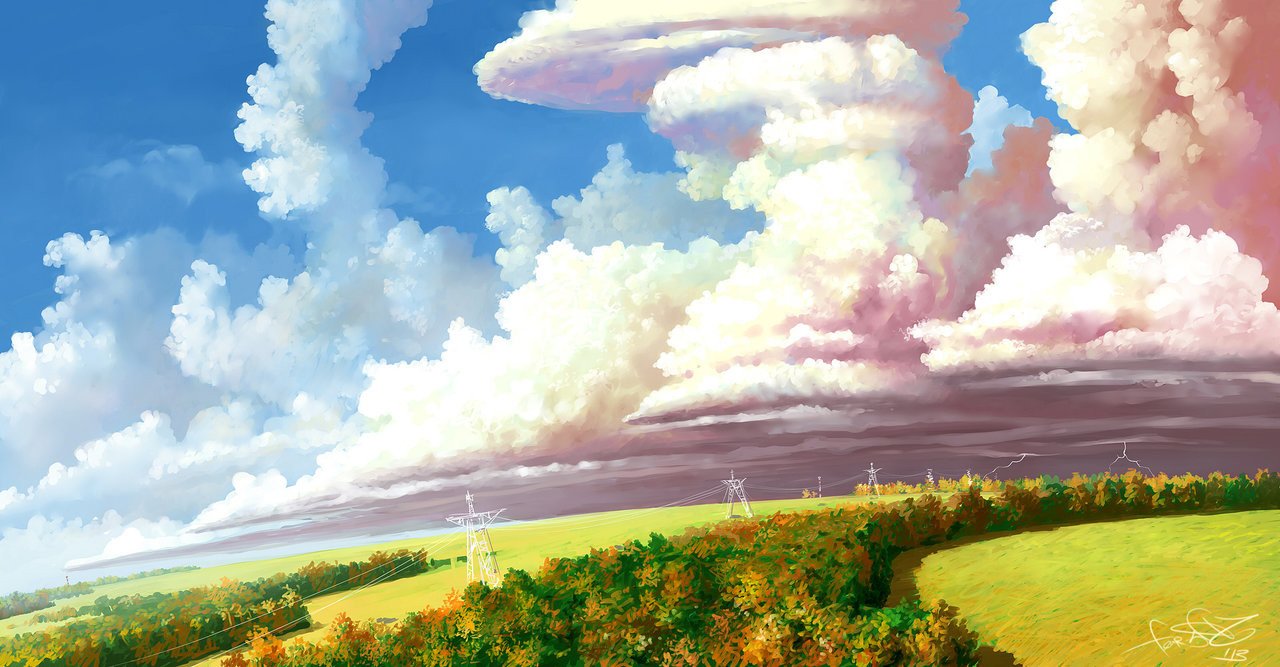 Картина небо с облаками