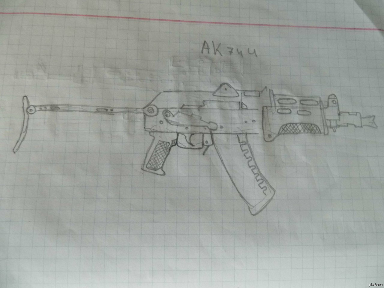 Рисунки карандашом для срисовки оружие