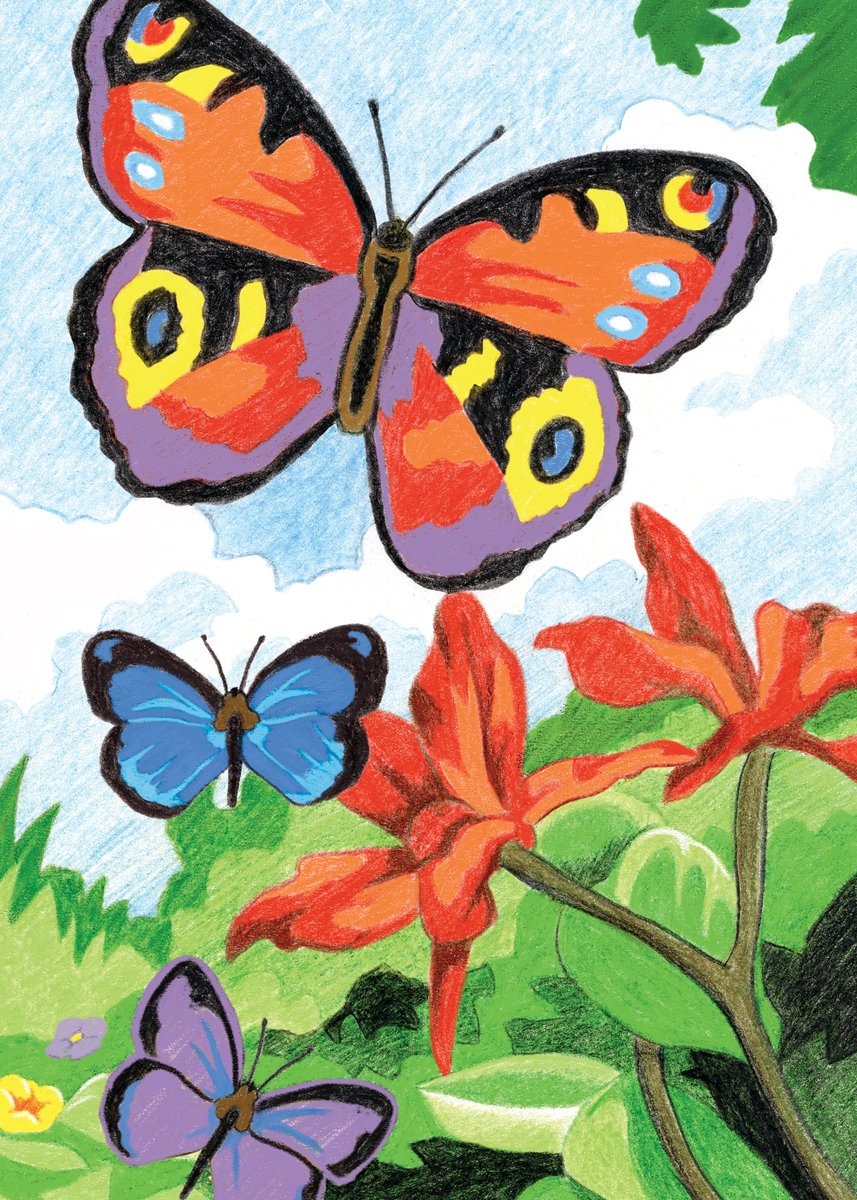 Бабочка рисунок для детей