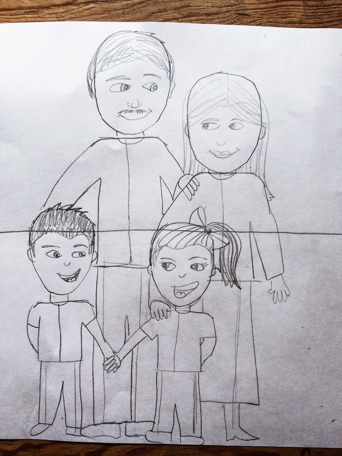 Рисунок про семью карандашом