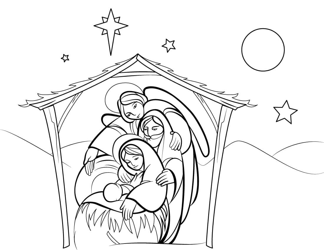 Раскраска Рождество Христово для детей