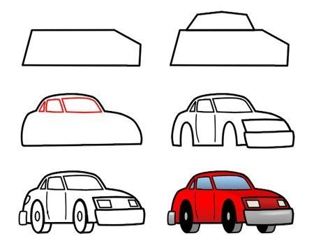 Схема рисования машины для детей старшей группы