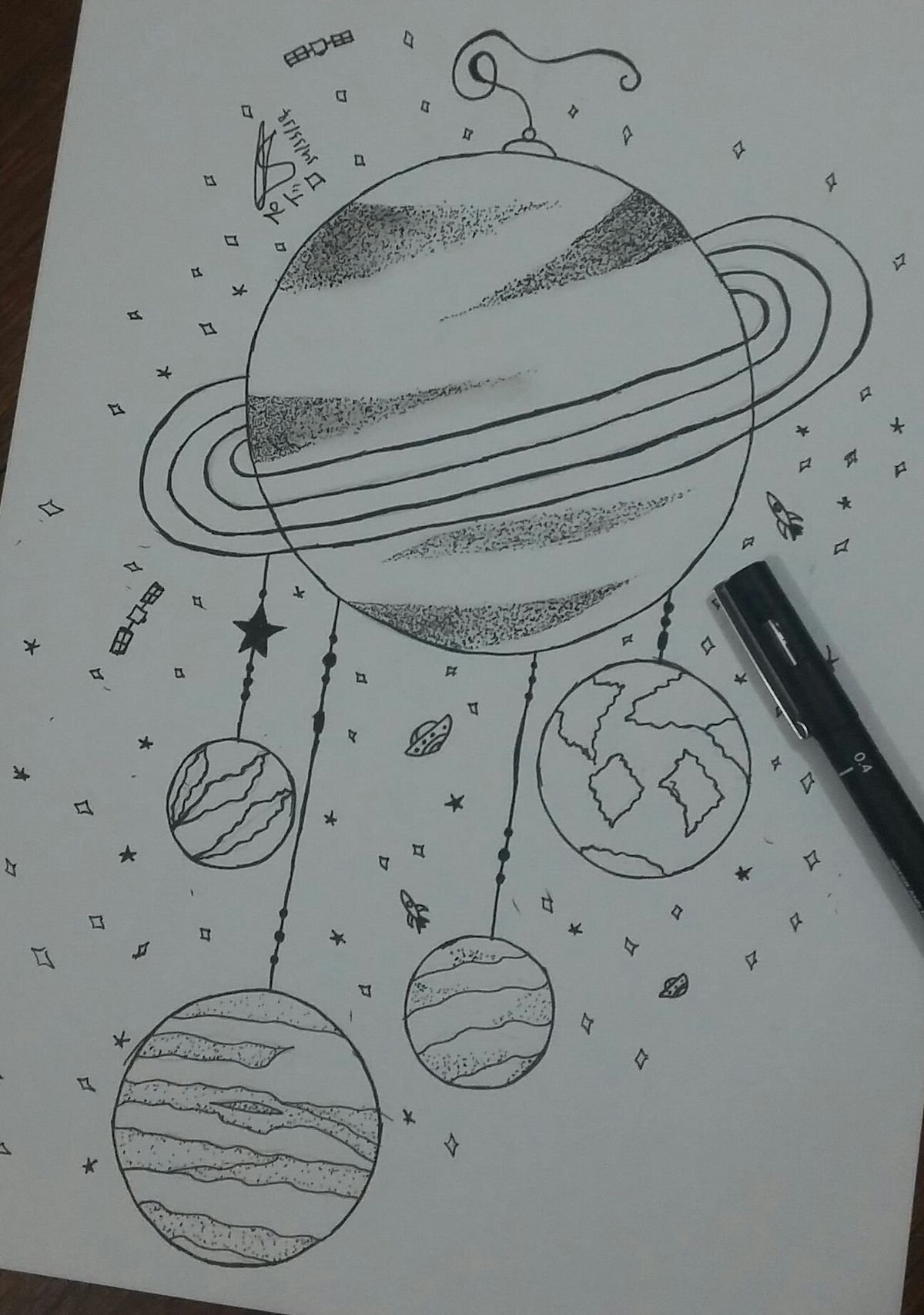 Планеты рисунок карандашом для срисовки