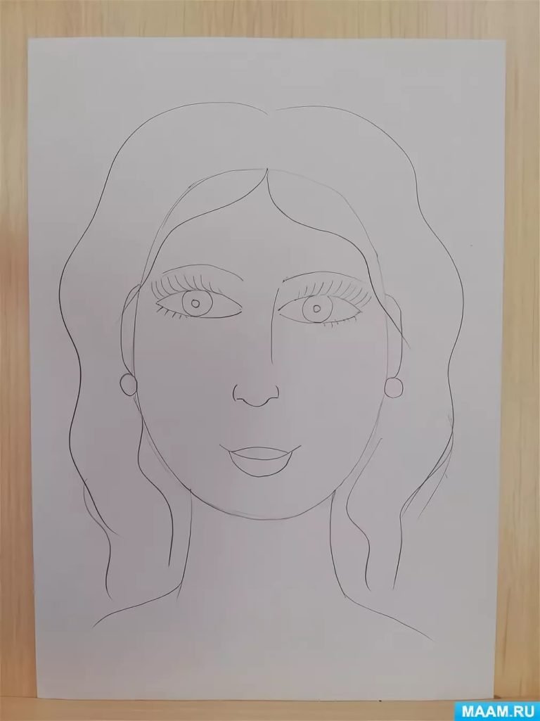 Рисование портрет мамы в средней группе