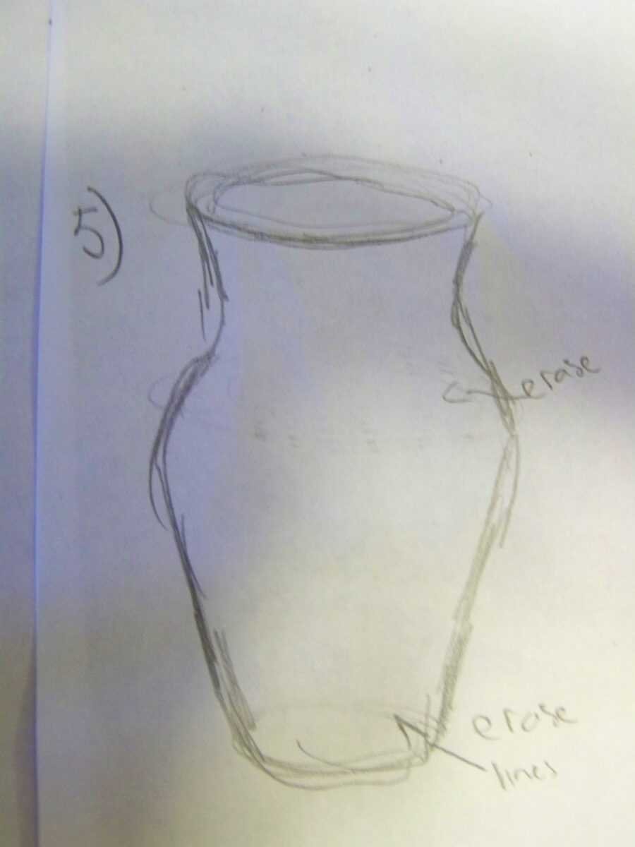 Стеклянная ваза рисунок карандашом
