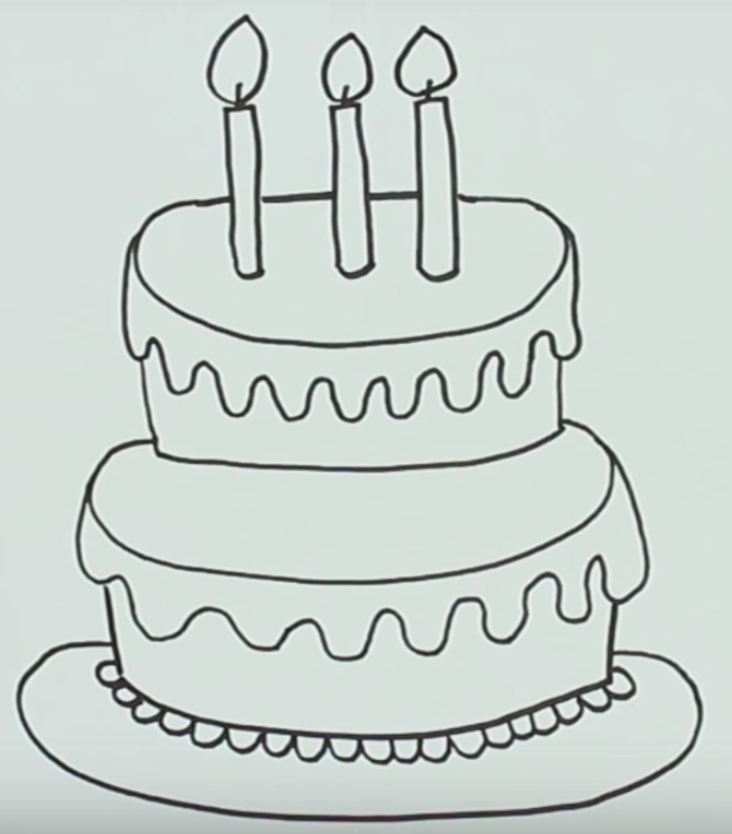 Красивые легкие рисунки на день рождения. Рисунок торта для срисовки. Торт рисунок для детей карандашом. Рисунок торта на день рождения карандашом. Рисунки тортиков для срисовки.