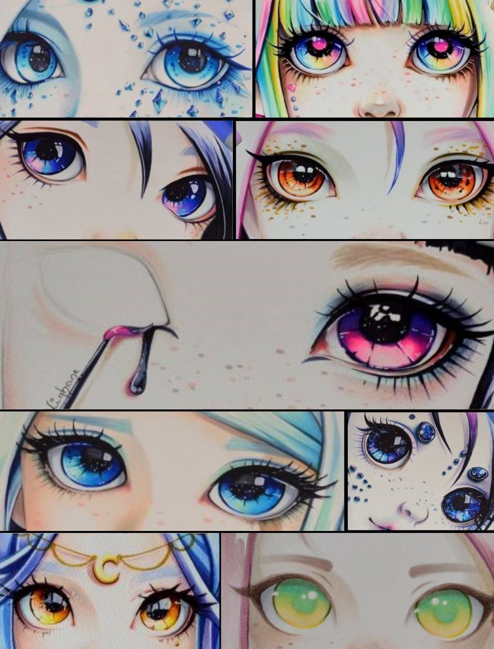 Рисовка глаз аниме