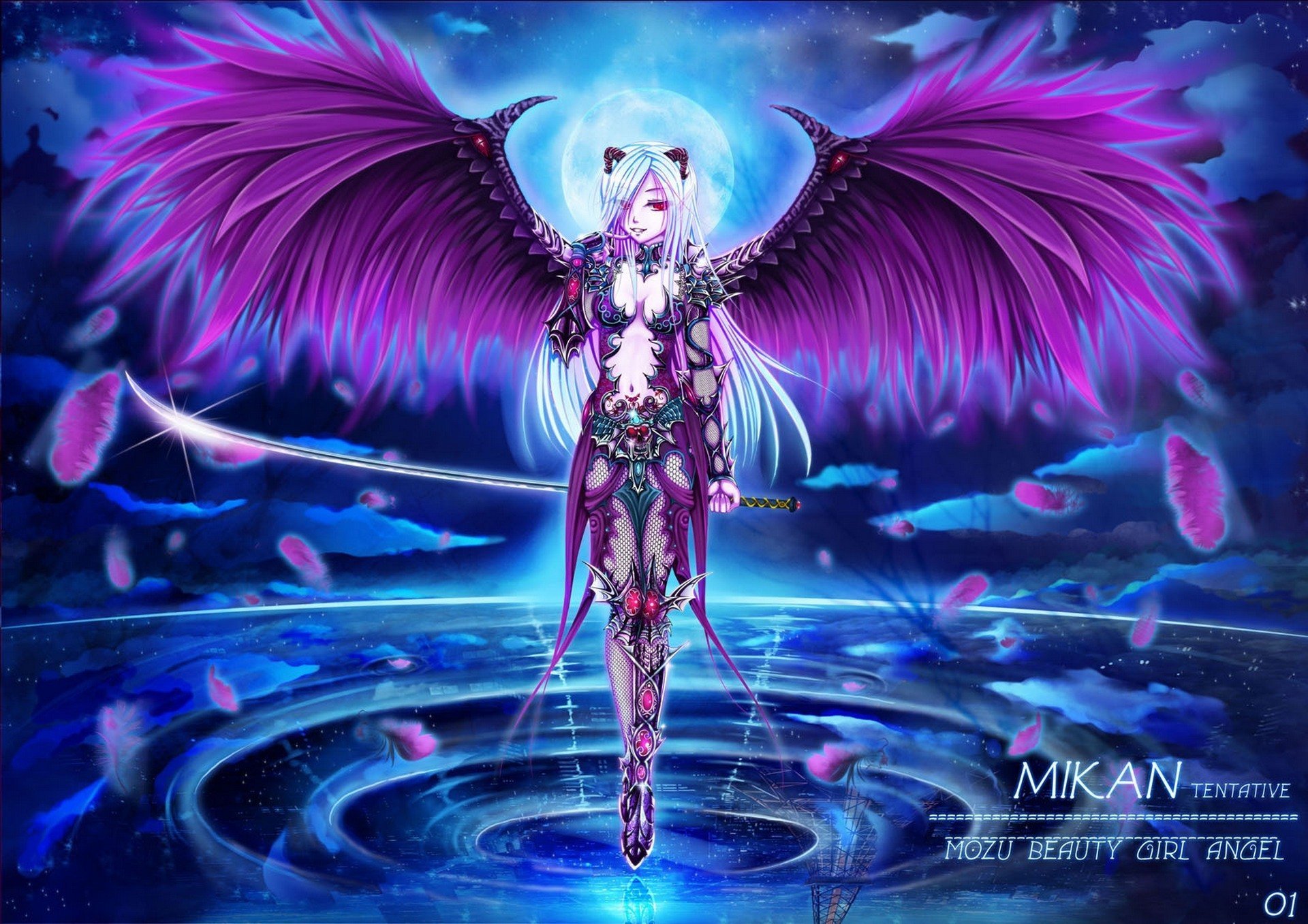 Девушка с фиолетовыми крыльями