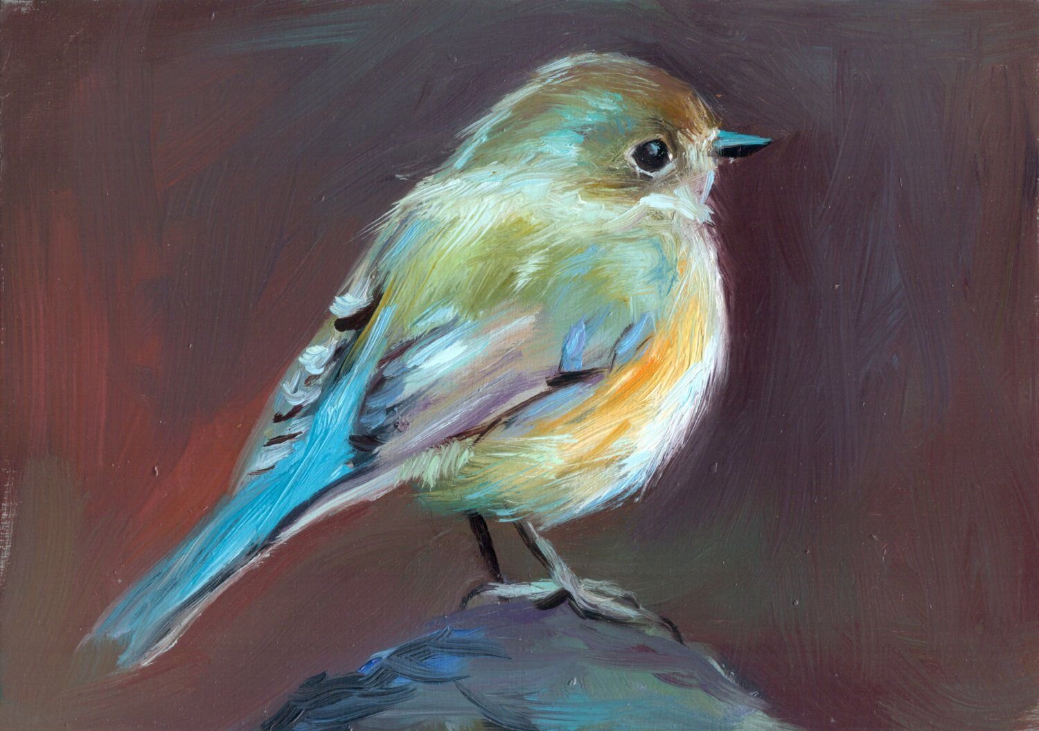 Рисунки пастелью птицы