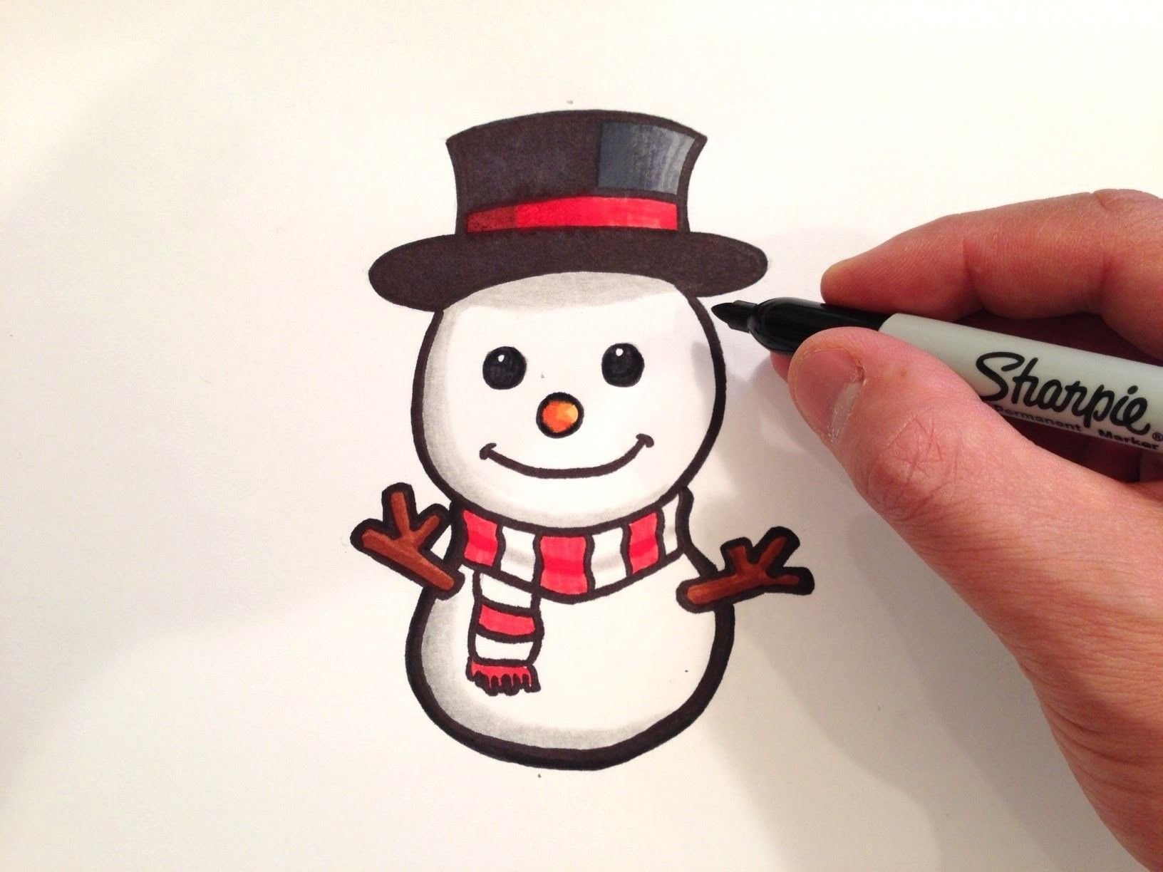 Рисунок снеговика для срисовки