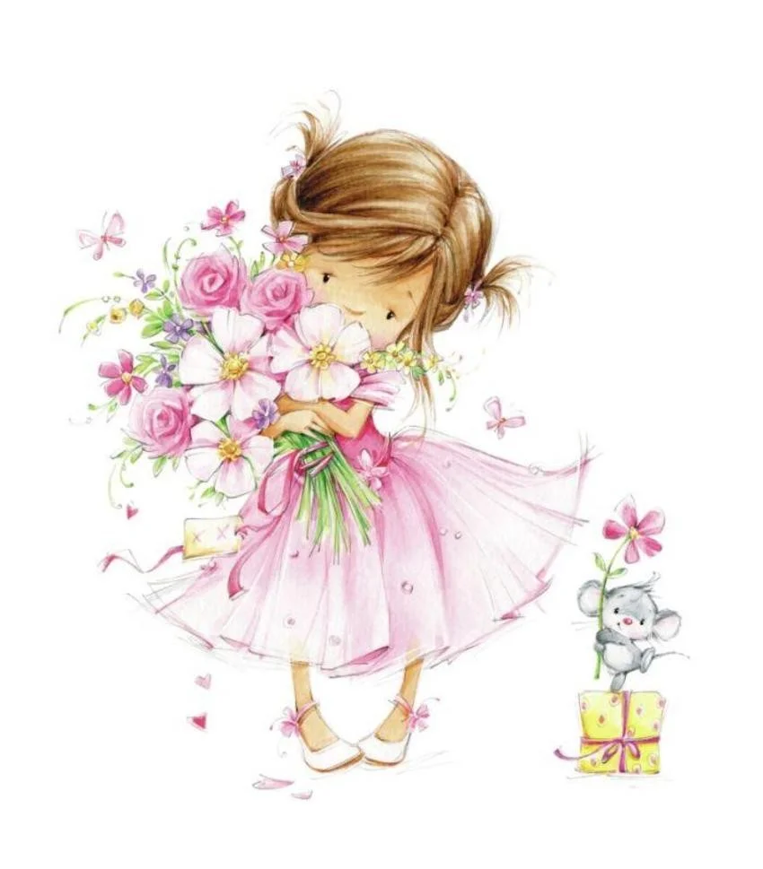 С днем рождения маленькой девочке картинки красивые с пожеланиями