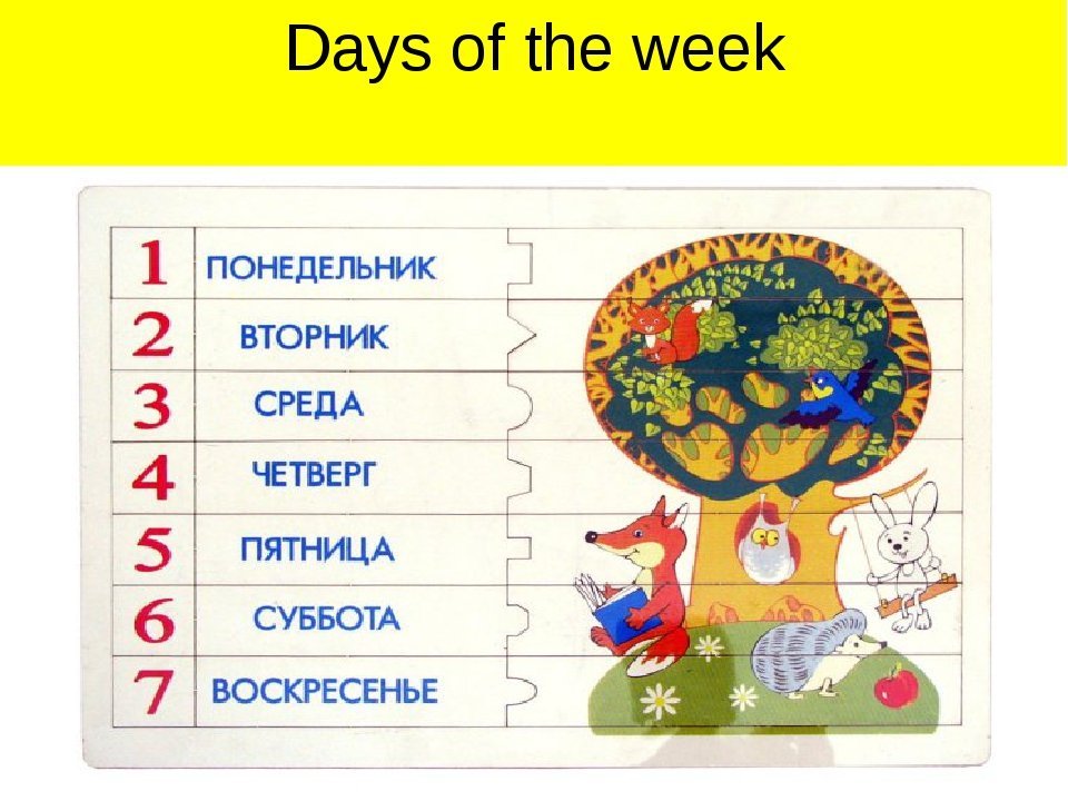 Учим дни недели времена года месяцы