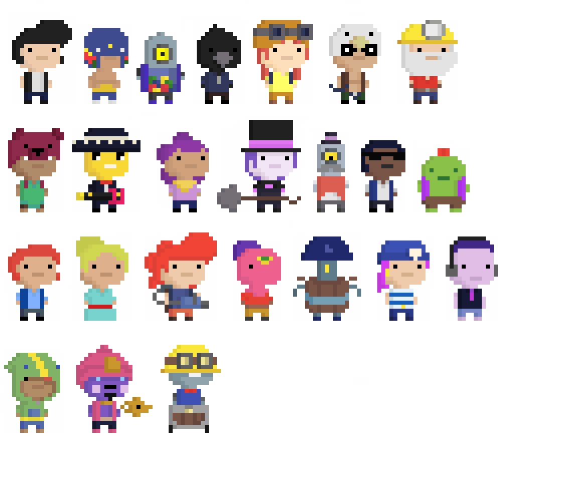 Мега пиксели 4096 персонажи. БРАВЛ старс пиксель арт. Пиксельные герои БРАВЛ старс.