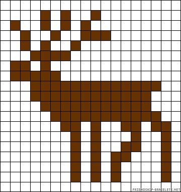 Рисование по клеткам олень