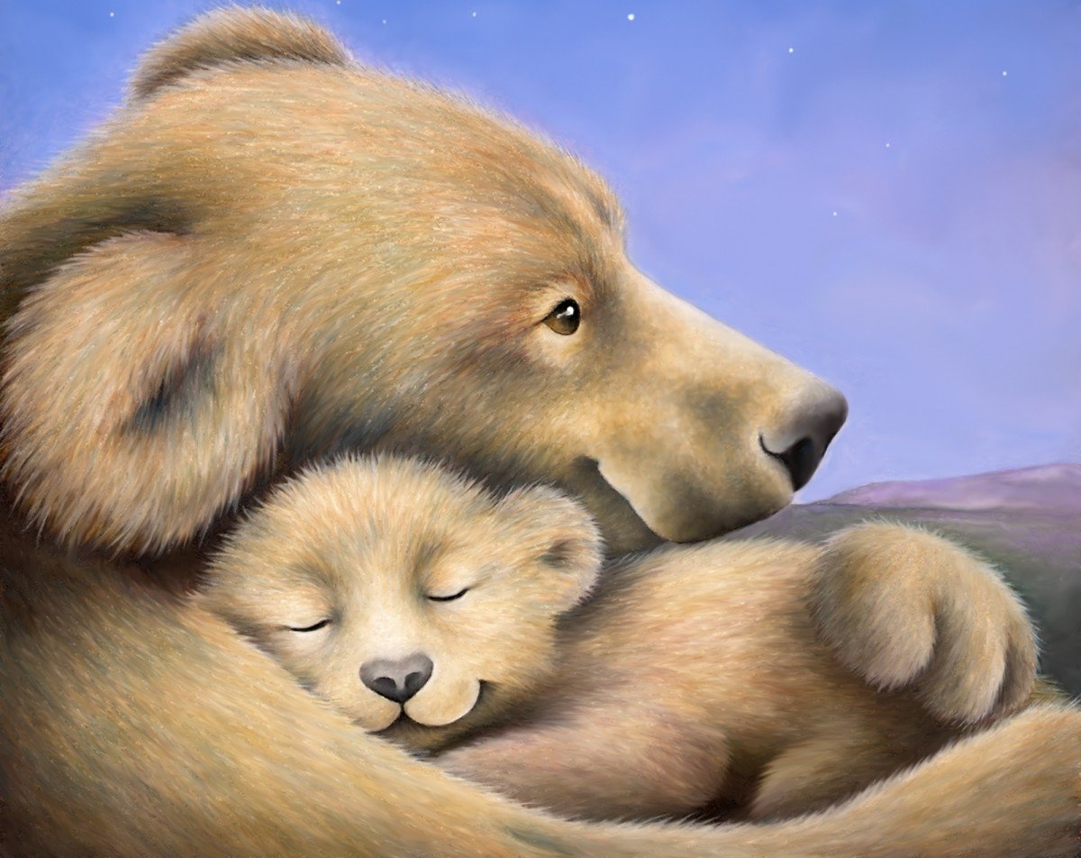 Иллюстрации Медвежонок с мамой