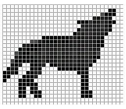 Рисование по клеткам волк
